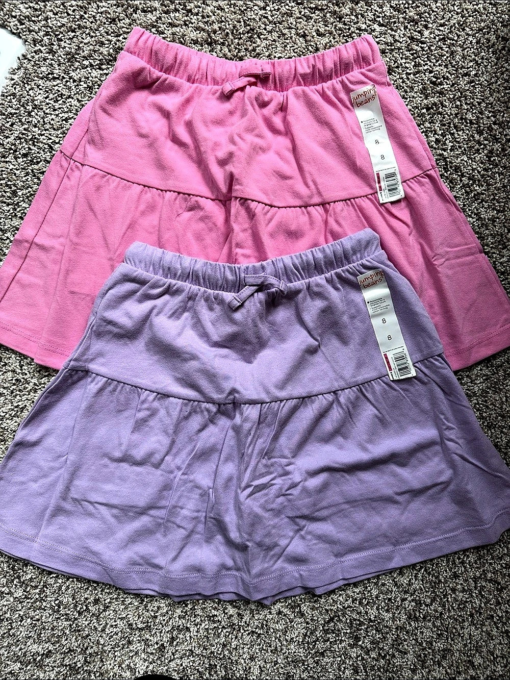 NWT 2 - Jumping Beans Girls Pink & Purple Skorts size 8